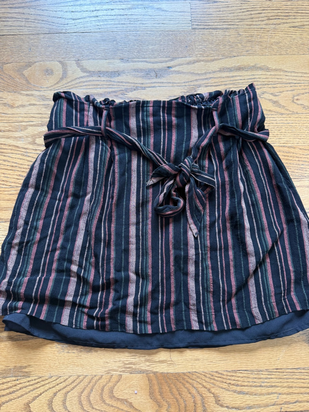 American Eagle Outfitters Multi color Striped Tie-Waist Mini Skirt